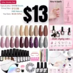 10 Colors Gel Nail Polish Kit with U V Light White Purple Brown Nude Fall Winter Gel Nail Polish Set