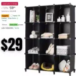 12 Cubes Storage Organizer, DIY Plastic PP Closet Cabinet
