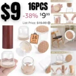 16PCS Round Chair Leg Floor Protectors, Silicone Chair Leg caps Floor Protectors with Felt