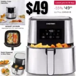 2 in 1 Max XL 8 Qt Air Fryer, Healthy Cooking, User Friendly, Basket Divider For Dual Cooking