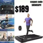 2 in 1 Under Desk Treadmill Walking Pad, Folding Treadmills for Home 300lbs Weight Capacity, Smart App