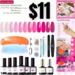 20PCS Gel Nail Polish Kit with U V Light Starter kit-6 Colors Hot Pink Rose Red Soak Off Gel Polish Set