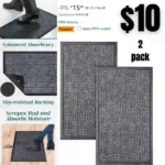 2pack All Weather Entry and Back Yard Door Mat, Indoor and Outdoor Safe, Slip Resistant Rubber Backing, Absorbent and Waterproof, Dirt Trapping Rugs for Entryway