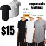 3 Pack Cotton Hipster Hip Hop Slim Fit Round Hemline Crewneck T-Shirt