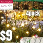 4Pack Christmas Decorations, 32LED Solar Christmas Lights Outdoor Waterproof