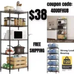 5 Tier Storage Shelf Wire Shelving Unit Storage Rack Metal for Kitchen Organization