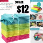 50PACK Microfiber Cleaning Cloth,50Pack Cleaning Rag,Cleaning Towels with 4 Color Assorted