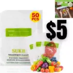50PCS Food Vacuum Bags – Vacuum Seal Bags for Food,Food Sealer Bags,Sealer Bags,Food Saver Vacuum Bags