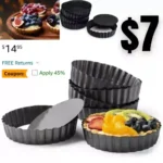 6PACK Mini Tart Pans with Removable Bottom