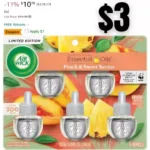 Air Wick Plug in Scented Oil Refill, 5 Ct, Fresh Peach and Sweet Nectar, Air Freshener, Essential Oils, Spring Collection