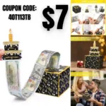 Birthday Money Box for Cash Gift Pull, Money Gift Boxes for Cash with Pull Out Happy Birthday Day Card and 100Pcs