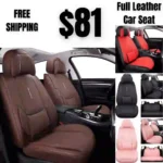 Leather Car Seat Covers, Faux Leatherette Automotive Vehicle Cushion Cover for Cars