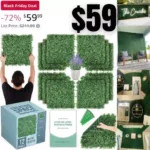 CREATIVE SPACE Grass Wall Panels Artificial Plants Wedding Backdrop 12 PCS