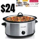 Crock-Pot 7 Quart Oval Manual Slow Cooker, Stainless Steel