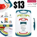 Cutting Boards for Kitchen, Plastic Chopping Board Set of 4 with Non-Slip