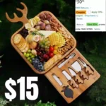 Dofira Acacia Wood Antler Charcuterie Board Set