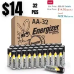 Energizer AA Batteries, Alkaline Power Double A Battery Alkaline, 32 Count