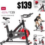 Fitness Indoor Stationary Cycling Exercise Bike, Cardio Workout for Home, Digital Monitor, Pulse Sensor
