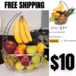 Fruit Bowl With Banana Holder, Fruits on Basket Do No Top Over, Conveniently Balanced, The Size and Color Your Family Expects