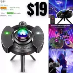 Galaxy Projector, Star Projector Night Light with 22 Colorful Modes Music Stereo Speaker & Voice Sensor Brightness Adjustment Starry Moon Lamp with 360 Tripod for Stage Bedroom Kids Ideal Gifts