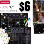 Hapinest Magnetic Dry Erase Chore Chart Board and Monthly Calendar for Multiple Kids Teenagers and Family – 2 Pack for Fridge, 5 Markers with Eraser Tops