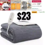 Heated Blanket Electric Throw – 50×60 Heating Blanket Throw 4 Hours Auto-Off 5 Heat Levels Blanket Over-Heat Protection Soft Flannel Sherpa