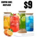 Home Glass Cups With Lids And Straws – 16oz Iced Coffee Cup 4pcs Set – Glass Iced Coffee Cups with Lids