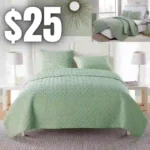 Home King Quilt  Luxurious Geometric Pattern Design, Lighweight Luxurious Microfiber in Green