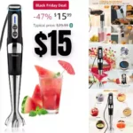 Immersion Hand Blender 3-Angle Adjustable with Variable 21-Speed Control