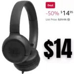 JBL TUNE 500 – Wired On-Ear Headphones – Black