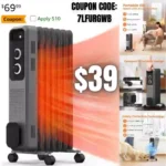 Joy Pebble Oil Filled Radiator Heater, Portable Electric Heater, 1s Quick Heat, 3-Level Adjust