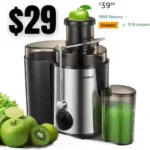 Juicer Machines, HOUSNAT Juicer Whole Fruit and Vegetables with 3-Speed Setting, Upgraded Version 400 W Motor Quick Juicing