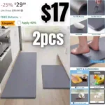 Kitchen Mat, 2 PCS Kitchen Rugs, Cushioned Kitchen Mats for Floor