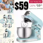 Kitchen in the box Stand Mixer,3.2Qt Small Electric Food Mixer,6 Speeds Portable Lightweight Kitchen Mixer for Daily Use with Egg Whisk