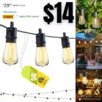 LED Outdoor String Lights Waterproof – New Mode 50FT Patio Lights 15+2 Vintage Shatterproof Plastic Bulbs,IP65 Edison String Lights for Outside Backyard Balcony Bistro Cafe Garden