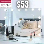 Lighted Makeup Vanity Mirror with Lights, Hollywood Mirror with 12pcs Dimmable Bulbs, 3 Color Modes, Smart Touch Control