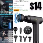 Massage Gun Deep Tissue, Mini Percussion for Athletes, Portable Muscle with 6 Attachments Pain Relief