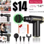 Mini Massage Gun,Cordless Handheld Deep Tissue Muscle Massager 6 Speeds