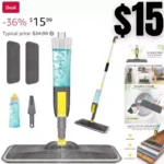 Mops for Floor Cleaning, Microfiber Spray Mop with 400ml Refillable Bottle and 2 Replacement Pads Dry Wet Floor Mop for Household or Commercial Use Dust Mop for Hardwood Laminate Tile Ceramic