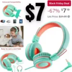 Nilogie A21 Kids Headphones for School PC Cellphone Airplane Travel