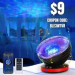 Ocean Wave Projector, Wave Projector Night Light for Kids Room, Remote and Timer, 8 Color Changing Mood LED Light Lamp and 6 Natural Sleeping Sound for Baby Child