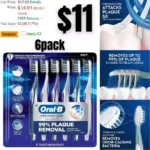 Oral-B CrossAction All In One Soft Toothbrushes, Deep Plaque Removal, 6 Count