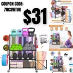 Oududianzi Yoga Mat Storage Rack, Dumbbell Rack, Weight Rack for Dumbbells, Home Gym Storage Organizer for Dumbbells Kettlebells Foam Roller Yoga Mat
