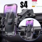 Phone Mount for Car Dashboard Windshield Air Vent 3 in 1, Hand Free Mount for iPhone