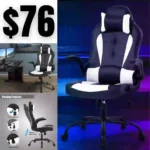 Racing Style Office High Back Desk Executive PU Leather Rolling Task Swivel Computer with Lumbar Support Headrest