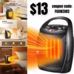 Small Electric Space Heater Ceramic Space Heater,Portable Heater Fan for Office with Adjustable Thermostat and Overheat Protection ETL Listed for Kitchen