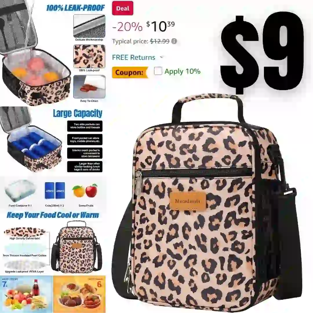 Small Lunch Box for WomenMen,Insulated Lunch Bag Mini Cooler Bag for Adult