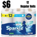 Sparkle Pick-A-Size Paper Towels, 6 Double Rolls = 12 Regular Rolls