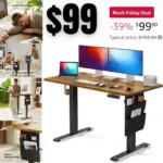 Standing Desk Adjustable Height, 48×24 Inch Electric Standing Desk with Storage Bag