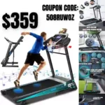Treadmill,APP Treadmill 300lb Capacity,Folding Treadmills with 15% Auto Incline,Electric Smart Control Running Machines with Bluetooth Speaker